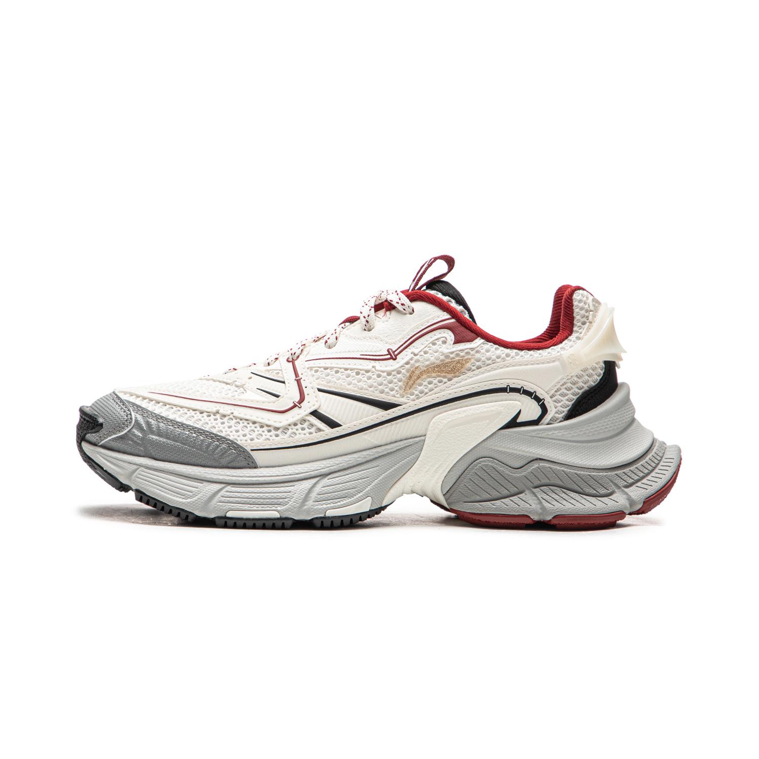Li Ning Xingji Амортизирующие износостойкие дышащие низкие массивные кроссовки женские Бело-серые AGCW088-5 35