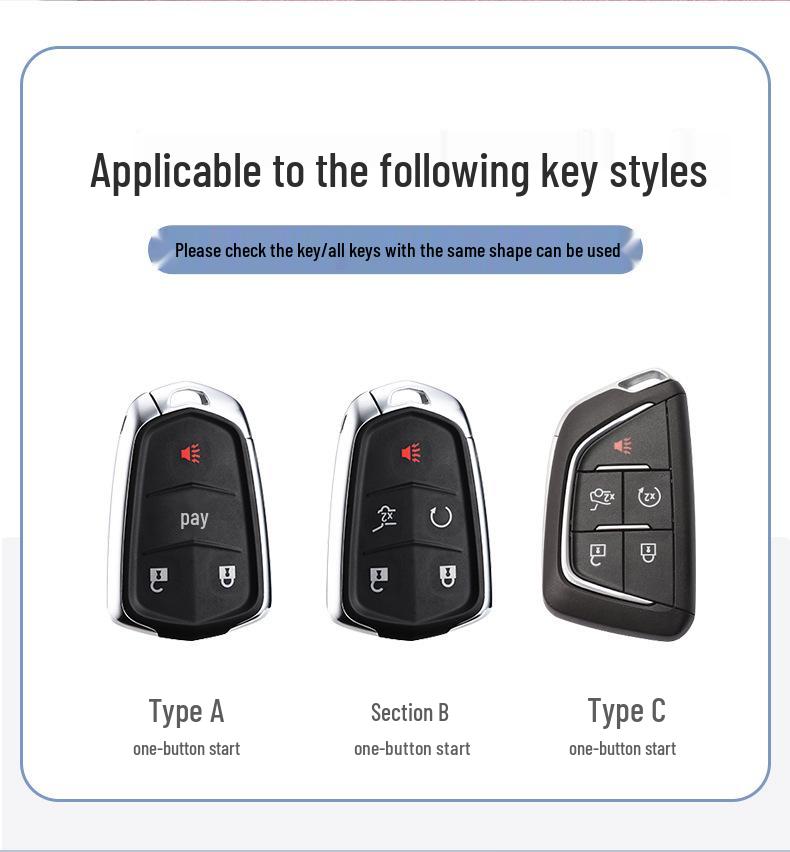 Lädernyckelskydd för Cadillac XT5/CT6/XT4/XTS och ATSL – Unisexdesign med spänne