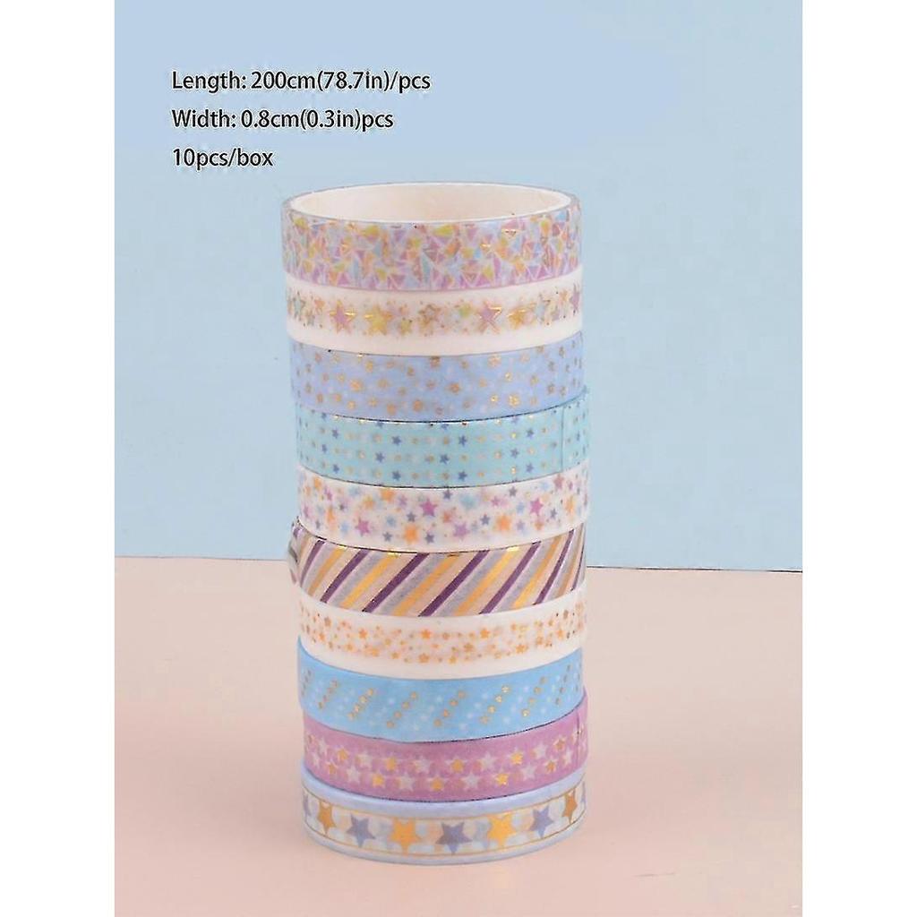 Washi Decorative Adhesive Tape | Foil School Journal Supplies - 10rolls Washi Tape -