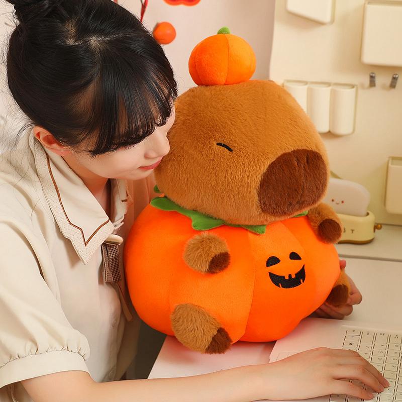 New 25-60cm Halloween Pumpkin Capybara Plush Doll Soft Cartoon Pillow Animals Toys Baby Birthday Halloween GIfts for Girls Decor