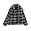 2025 Men's Autumn Plaid Jacket: Black & White Colorblock Outerwear for Young Men