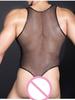 Men Mesh Bodysuit Tops Sheer Transparent Vest Buckle Open Crotch Sexy Sissy Sleeveless Tops Man Allure Tights Breathable Shaping