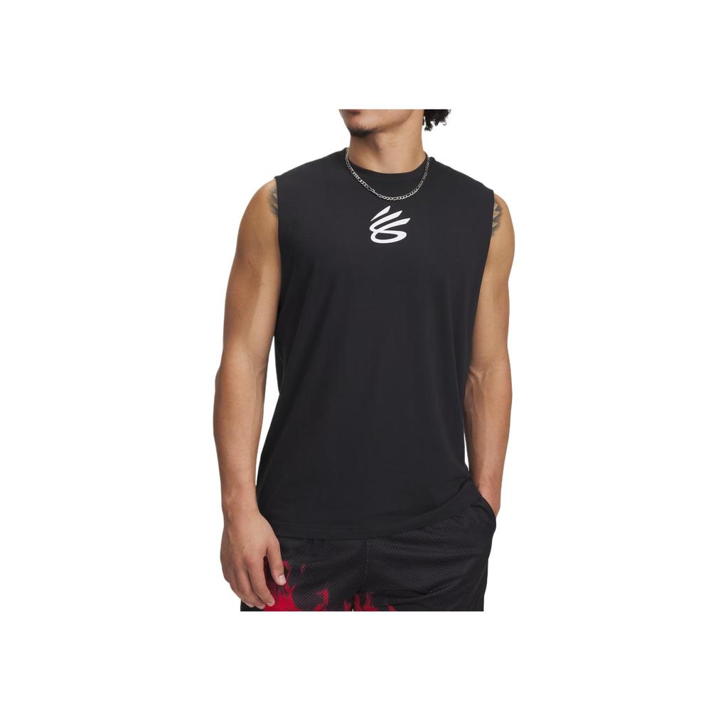 Under Armour Curry Comfortable Classic Fashion Solid Color Versatile Vest Men Tops Black 1390352-001