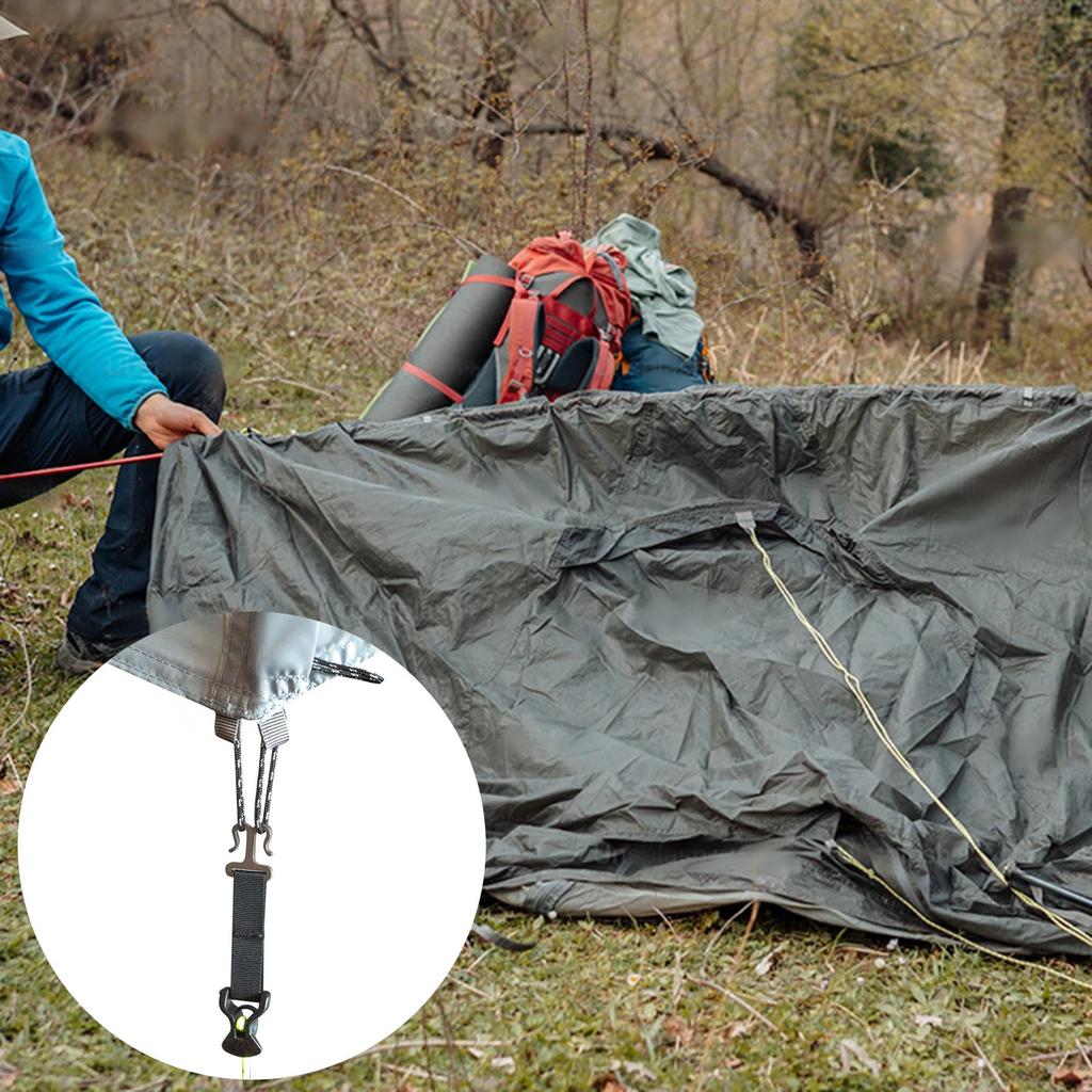 Rope Tensioner Awning Hooks Nylon Webbing Climbing Hook Tent Fastener Carabiner Clips Hooks for Outdoor Hiking Camping