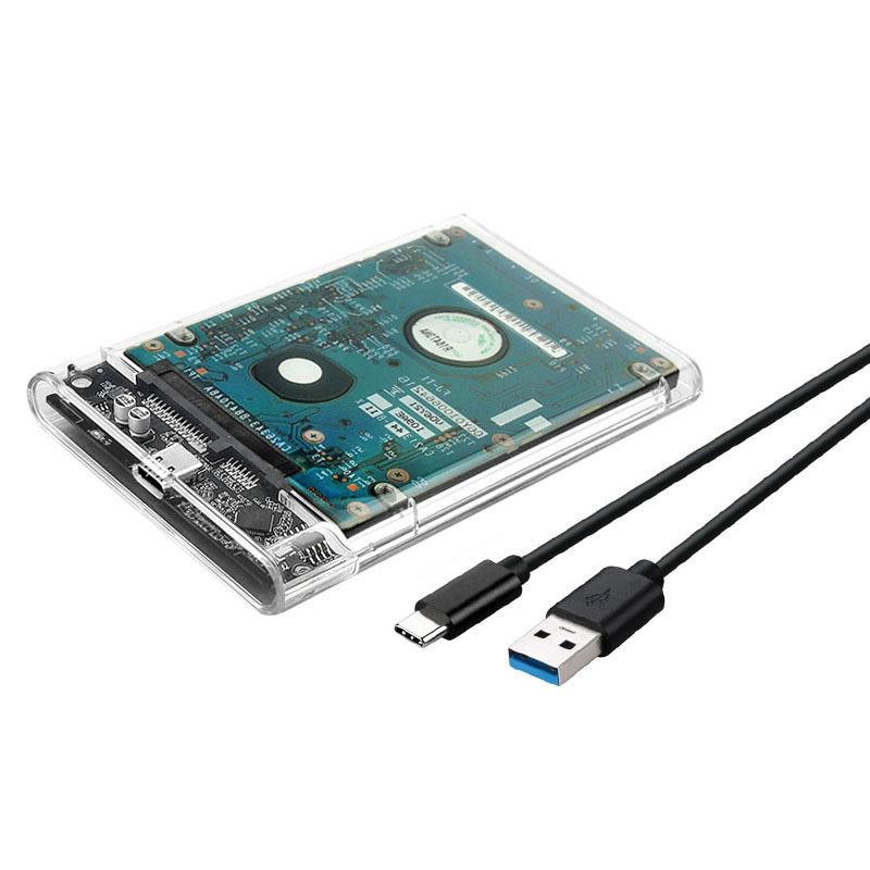 Transparent USB 3.1 Type-C SATA SSD External Enclosure