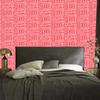 Polynesian Geometric Pattern Wallpaper Coral and Red 50x1000