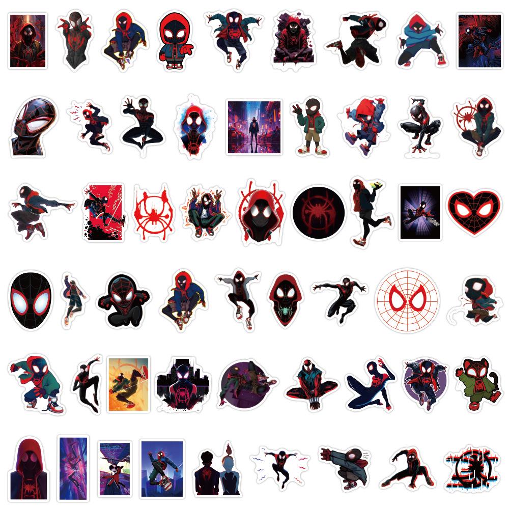 50pcs Miles Morales Cartoon Graffiti Stickers for Guitar, Luggage, Phone, DIY