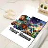 Custom 1Pc Custom Pixel Block Hero Flannel Personalized Rug Non Slip Floor Mat Soft Carpet for Living Bedroom Office Home Decor Gift