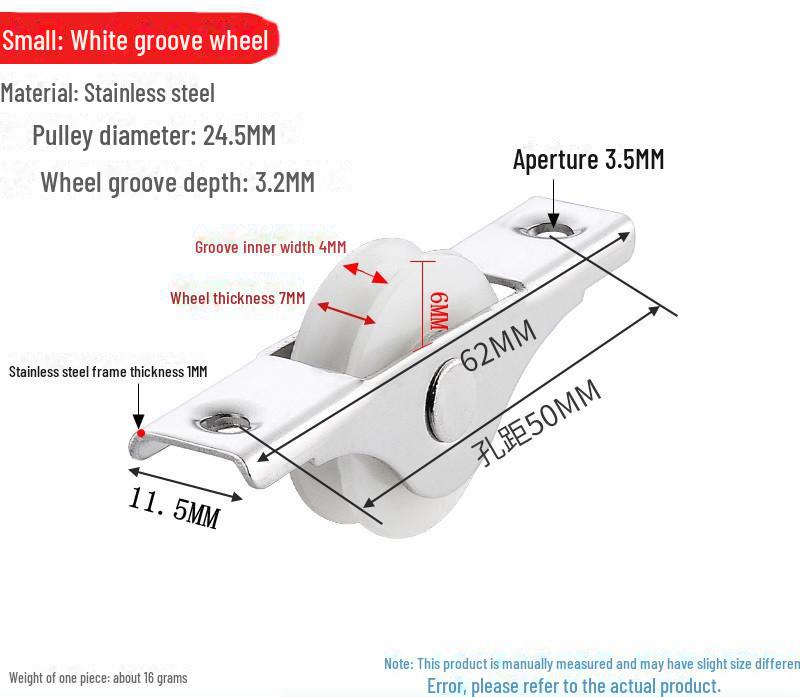 Sliding Door & Window Pulley Set: Floor, Cabinet, Convex & Concave Wheels
