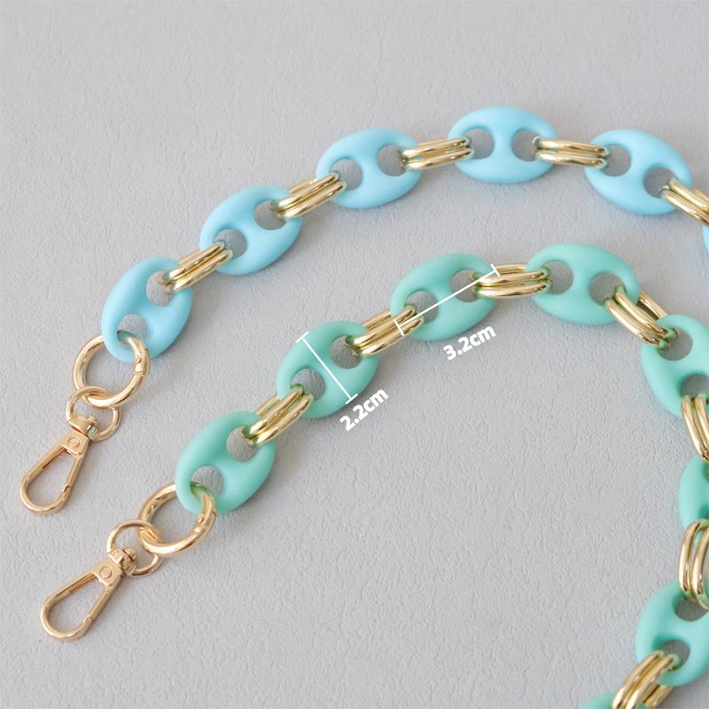 New Fashion Woman Bag Accessory Detachable Candy Matte Acrylic Chain Cute Acrylic Luxury Strap Women Bag Shoulder Handle Chain