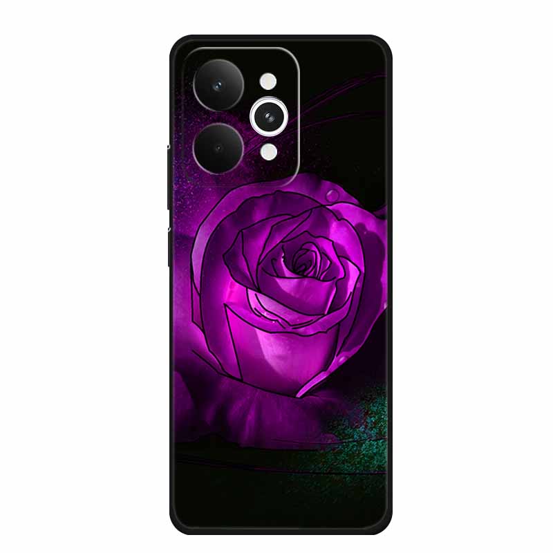 For Realme 15 15 Pro 5G Black Case 3D TPU Silicone Soft Back Cover For Realme C15 6.5" Funda Emboss Relief Flowers Bag Casing
