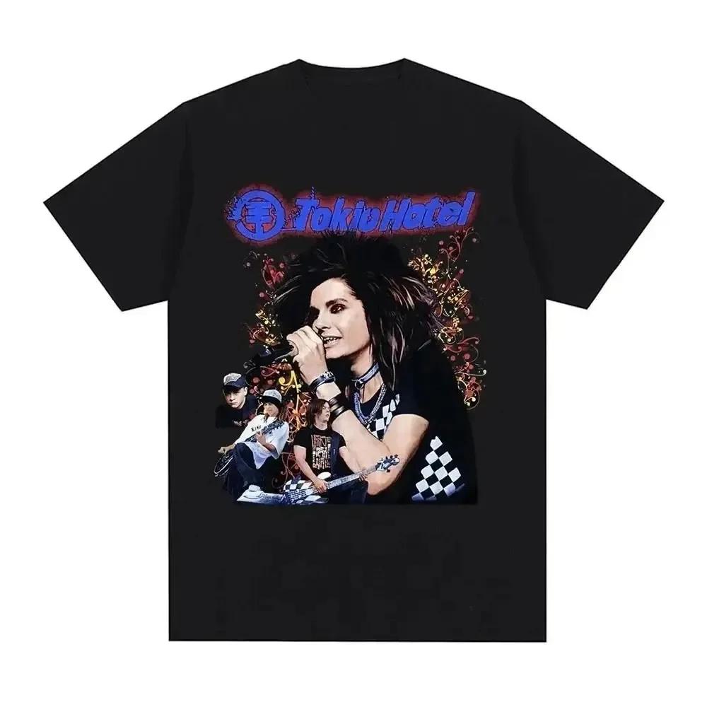 Maglietta Stampata Rock Band Tokio Hotel Kaulitz Tendenza Manica Corta Tee Uomo Donna Hip Hop Streetwear Maglietta Abbigliamento