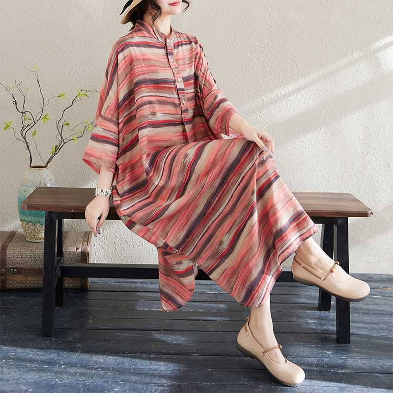 Spring Stand-up Collar Plus-size Vacation Dress