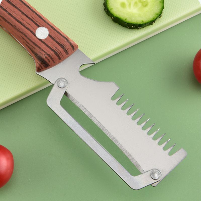 3-in-1 Wellenschäler Premium Gemüseschäler mit Frühlingszwiebel-Schneider und Flaschenöffner Küchenwerkzeug