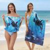 A Variety of Beach Towels with Vibrant Artistic Prints That Can Be Folded into a Package for Storage. Suitable for Various Occas