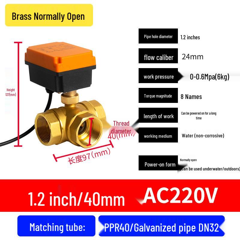 Mini Electric Ball Valve: Two-Way Threaded, Underwater & Waterproof, 220V/24V/12V