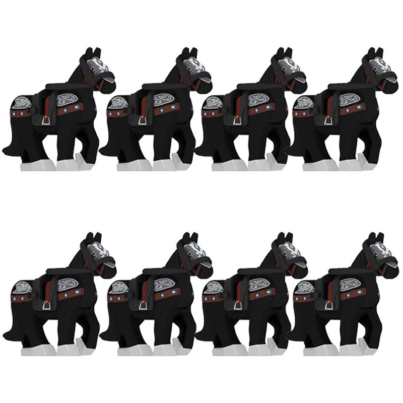 MOC Medieval Military Building Blocks Cavalry Regiment Knight Horse Animal Accessories Set Mini Bricks Buy Goods Boy Toy Gift