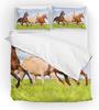 Horse And Green Grass Duvet Cover Set For Kids Boys Girls Teens Lightweight Quilt Covers Spring Themed Bedding Set Bedroom Decor
