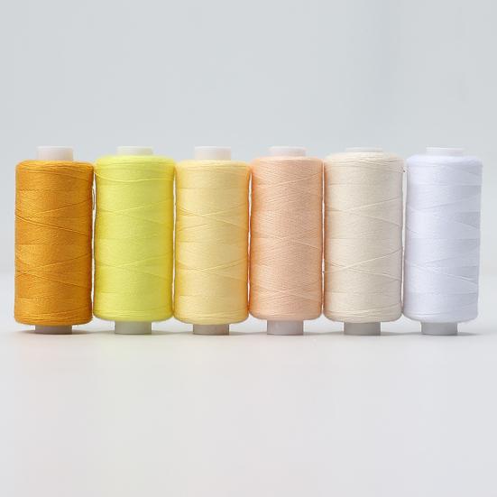 Thread for Manual Crafting 6 Colors Sewing Set, Polyester Craft Spools, Fade-Resistant Supplies Hemming Yarn Hand Embroidery, Quilting, Machine
