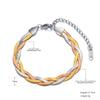 Fashion 316L Stainless Steel Three Layer Weave Necklace Bracelets for Women Flat Snake Chain Handmade Waterproof Jewelry B20126