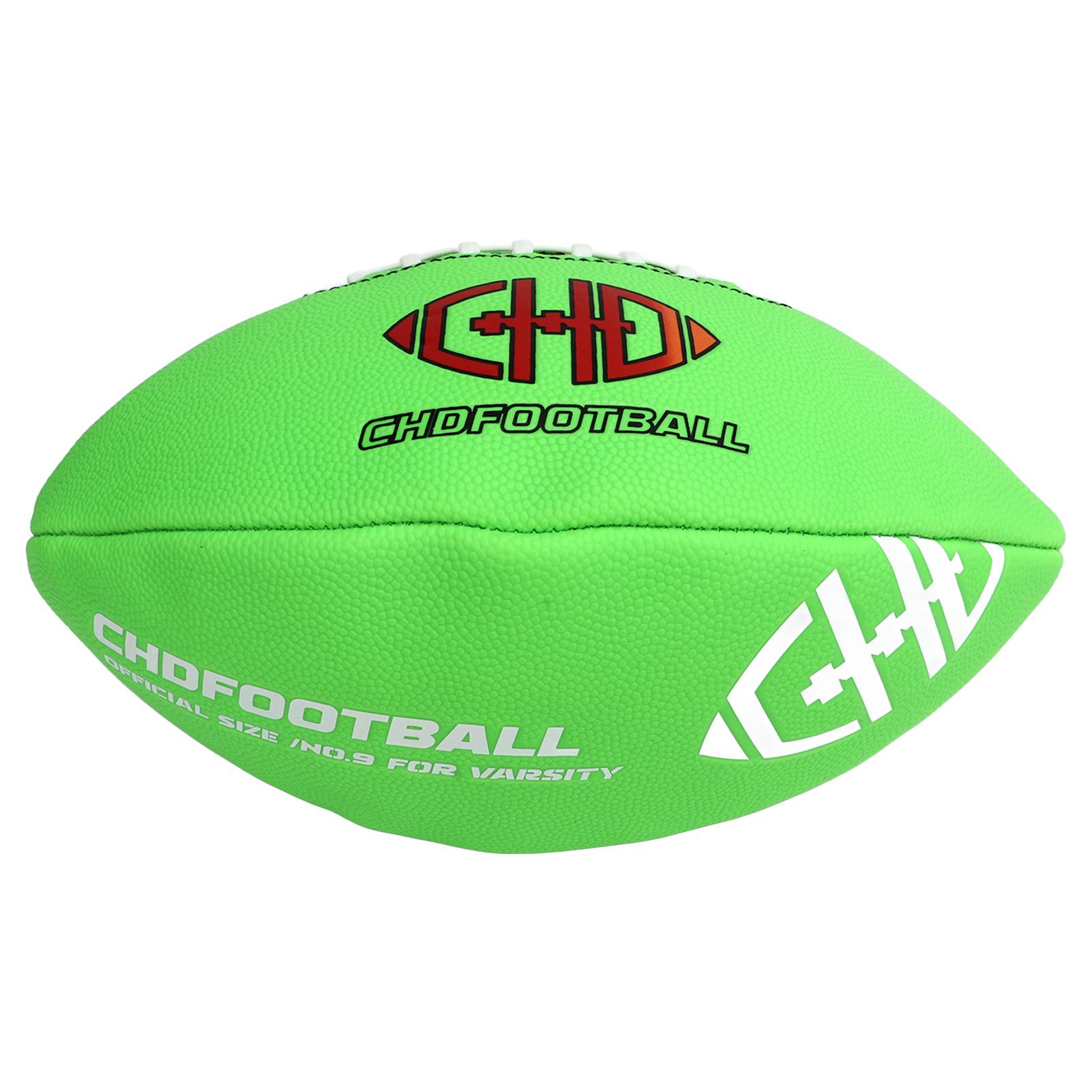 Rubber 9 Footballs Green American Footballs Game Ball for Indoor Outdoor Training