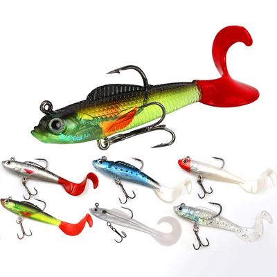 1Pcs Swim Tail Fishing Lures Jig Wobblers Soft Baits 90Mm 9.5G Artificial Silicone Bait For Sea Bass Carp Spoon Fishing Tackle
