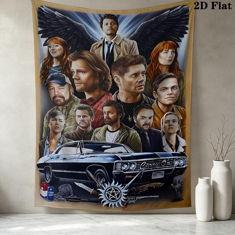 Supernatural Wall Tapestry Aesthetic Wall Hanging Printed Fabric Blanket Decorative Tapestries For Bedroom Living Room Home Decor