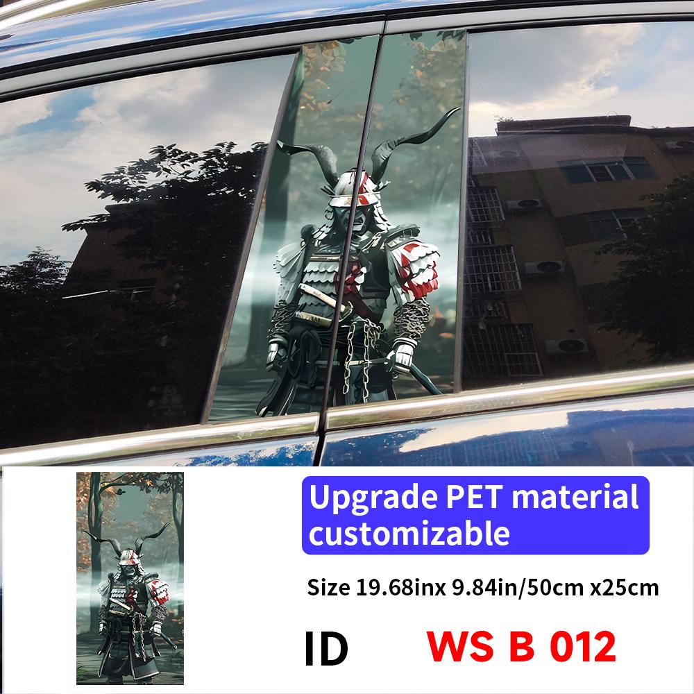 Samurai Car Stickers Waterproof Auto B Pillar Decor Cover Scratches Durable Car Doors Pillar Vinyl Decals Vehicle Decors