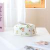 French Relief Rose Tissue Box Ceramic Tissue Case Household Kitchen Organizers Storage Living Room Coffee Table Decoration