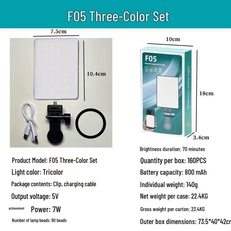F01 Magnetic RGB Pocket LED Light for Live Streaming and Photography