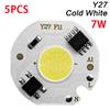 5pcs Chip COB LED Lamp Real Power 3W 5W 7W 10W 12W Y27 LED Lamp Bulb 220V IP65 Input Smart IC For DIY LED Flood Light Spotlight