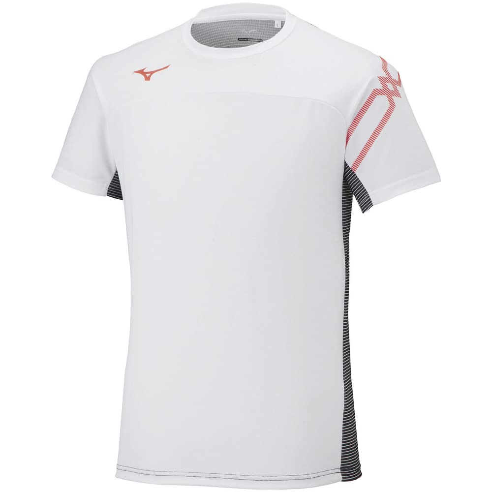Mizuno MC Line Training Short Sleeve Standard Size Small Wear, T-Shirt, Moisture-Wicking, Quick-Drying, Fit, White, 32MA2110,