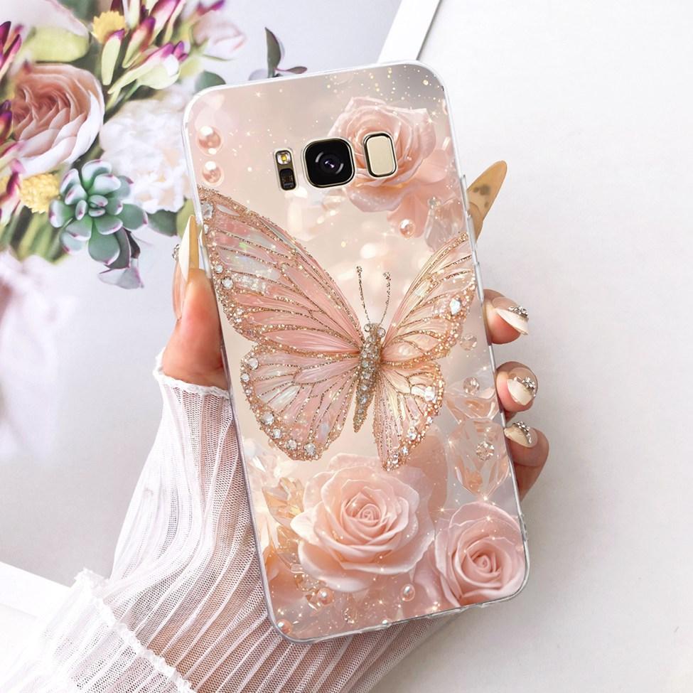 Clear For Samsung Galaxy S8 Plus SM-G955F Cover For Samsung S8+ Case Luxury Crown A-Z Letters 2D Flat Pattern Soft Phone Case
