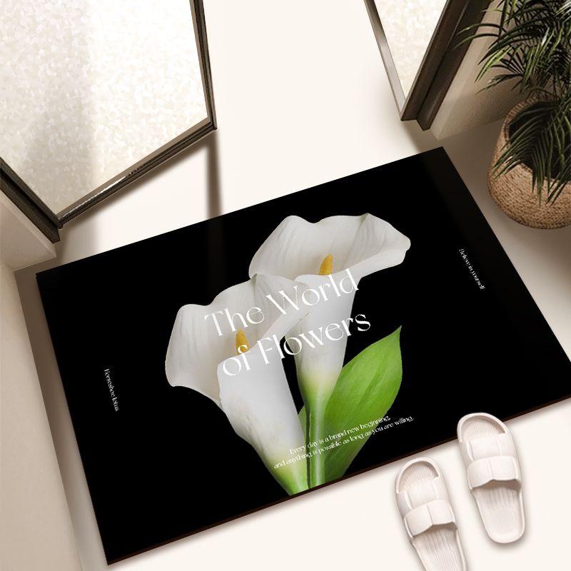 Bathroom soft diatom mud absorbent mat bathroom bathroom floor mat black dirt-resistant shower room anti-drop mat