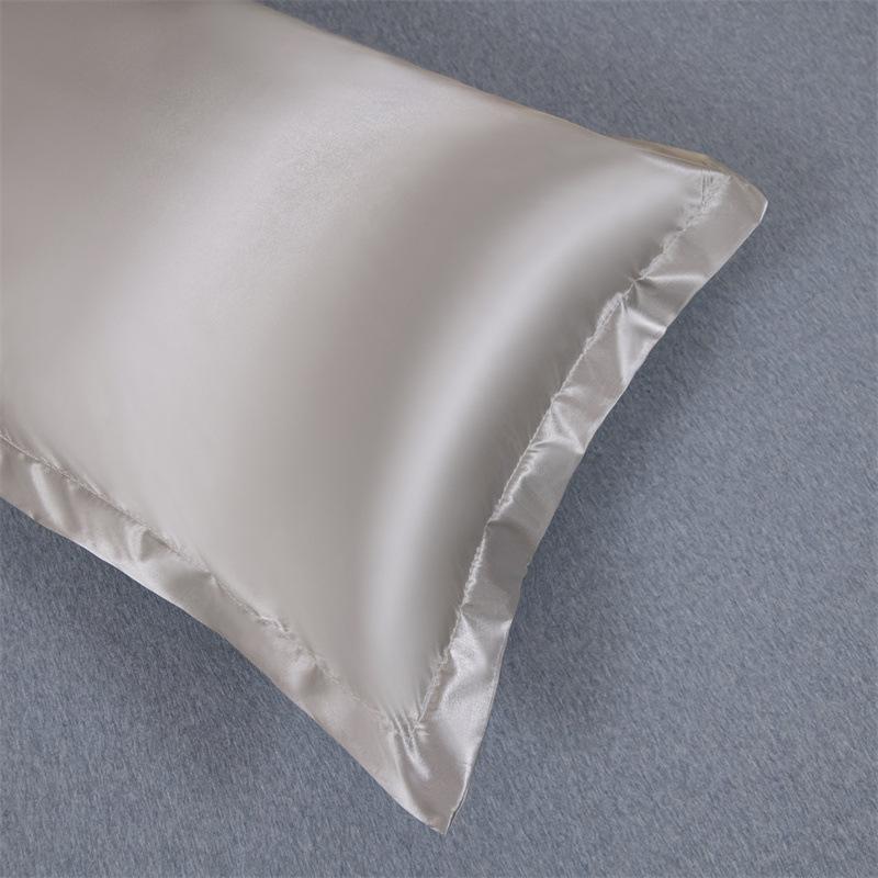 2pcs Summer Ice Silk Waterproof Long Pillowcase Couple Long Pillow Cover Inner Pillow Case The pillow core is only displayed