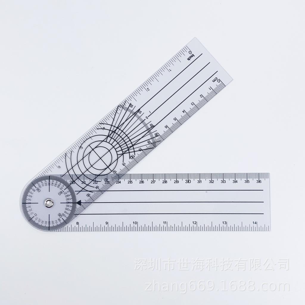 Transparent PVC Goniometer 6812: Orthopedic Protractor & Joint Measuring Ruler