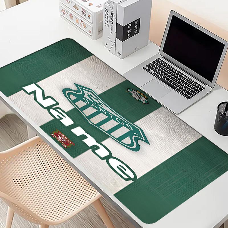 Custom Name Personalized Club Santos Laguna Pattern Mousepad, Laptop PC Desk Mat, Decorative Desk Mat for Home Keyboard Pad Gift