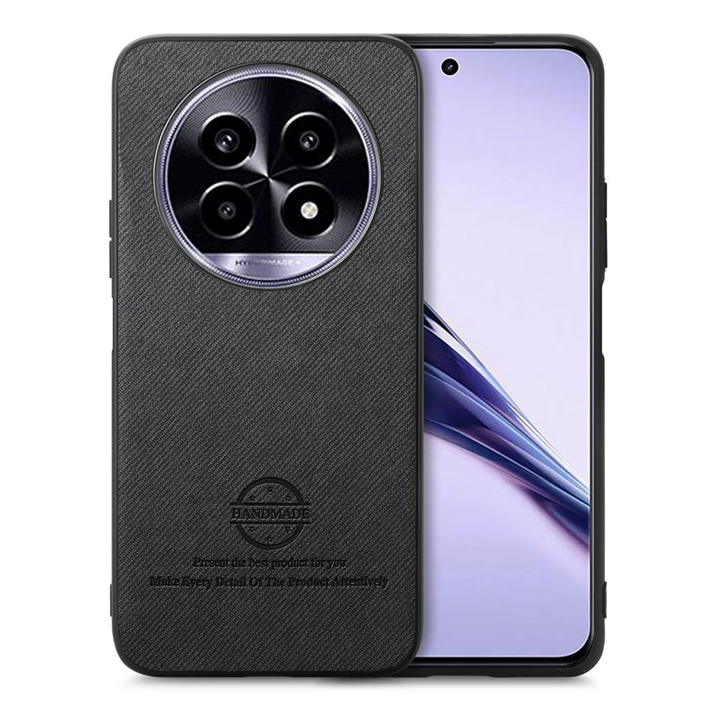 For Realme 13 Pro+ 5G (Global)/Realme 13 Pro 5G (China) Leather Phone Back Cover with Cloth Texture