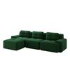Cloud Modular Sofa Boneless L-Shaped Sofa, Modular Sofa with Ottoman, 3-Seater Corduroy Cloud Sofa for Living Room, Assembly-Free Sofa, Green