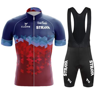 Race Cycling Uniform Strava Tour De Short-sleeved Bib Riding Set