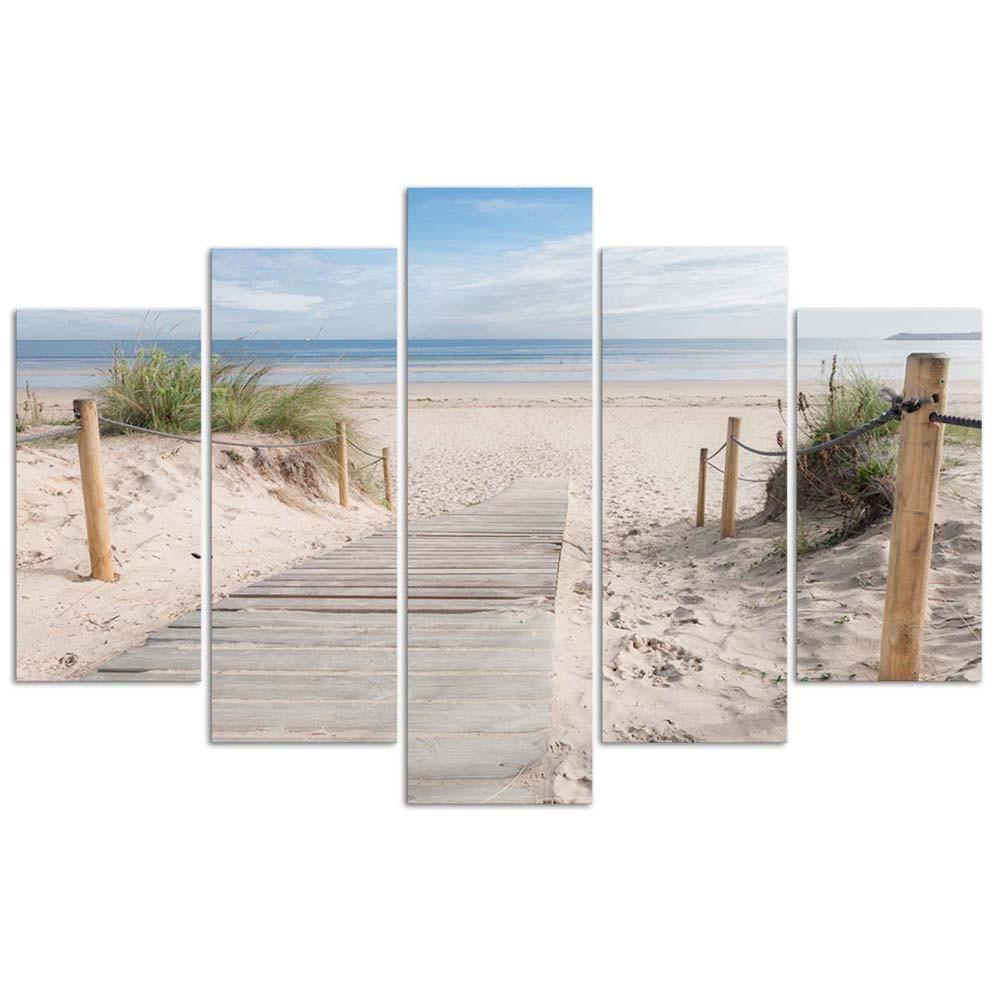 Obraz na plátně z pěti kusů Beach Sea