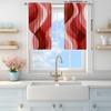 2 st Röda Vindtryckta Gardiner för Heminredning - Stångficka Fönsterbehandling för Sovrum, Kontor, Kök, Vardagsrum och Arbetsrum