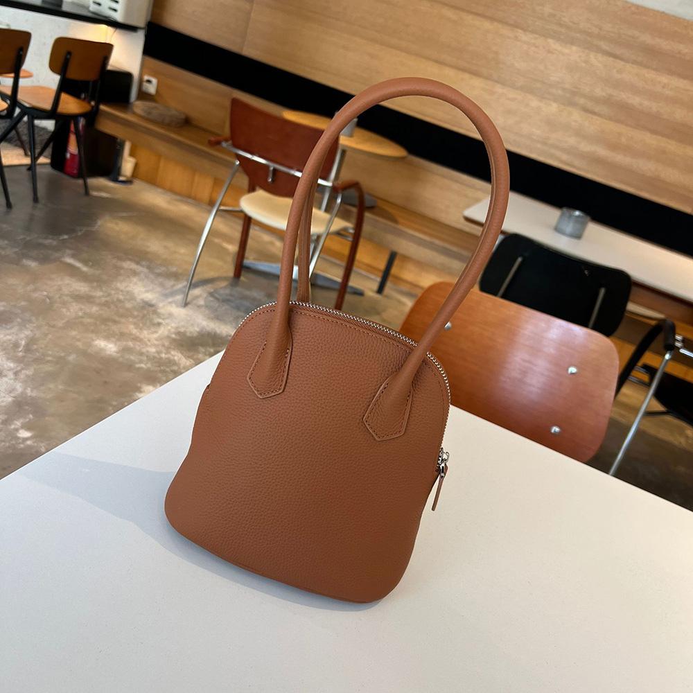 

2025 Fashion Shell Women Handbags Small Genuine Leather Shoulder Bag Gorgeous First Layer of Cowhide Crossbody Bags For Ladies коричневый