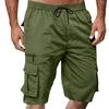 Herren Freizeit Locker Sitzende Mehrere Taschen Cargo-Shorts Elastischer Bund Kordelzug Outdoor Arbeitskleidung Shorts für den Sommer