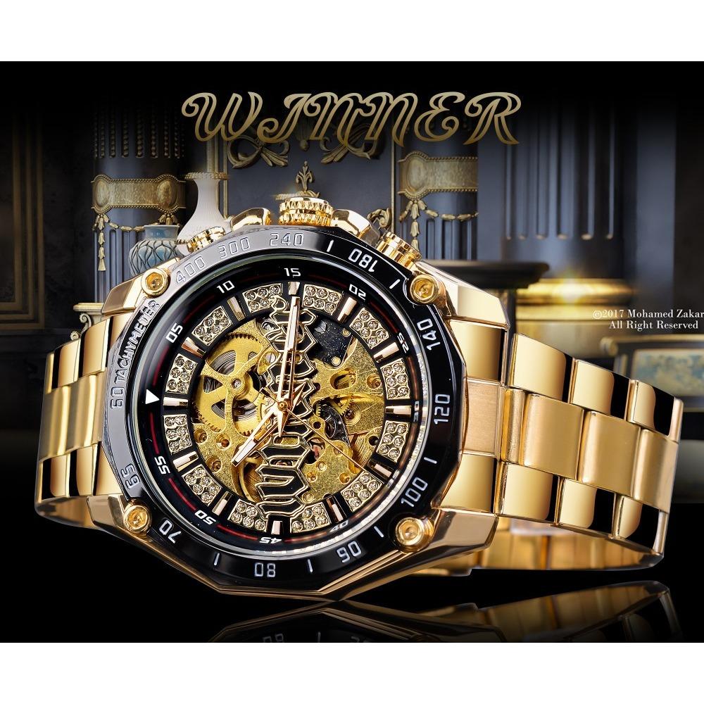 T-winner Men's Fashion Casual Hollow Mechanical Movement Automatic Mechanical Watch