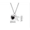 Black Diamond Love Necklace Letter K Heart Shaped Collar Chain Cold and Elegant Design Neckchain