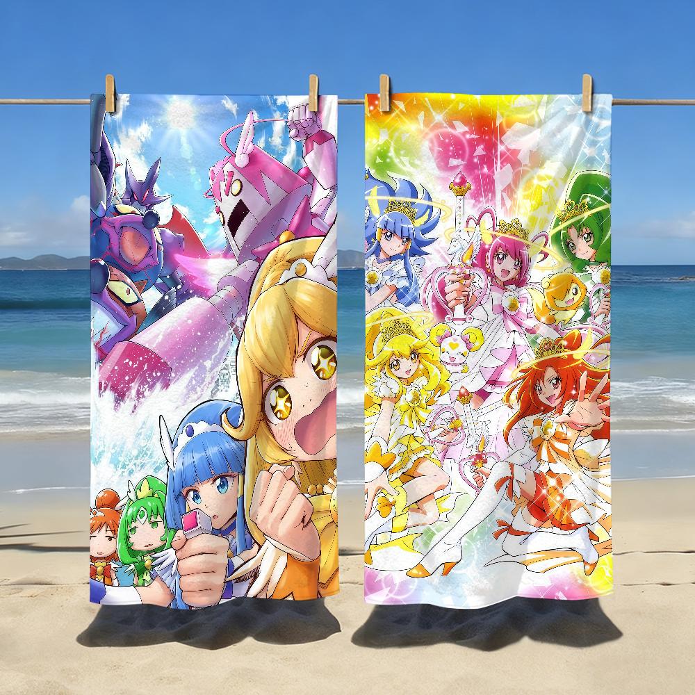 Anime S-Smile P-PreCure Towel Sports Quick Dry Travel Camping Gear Sandproof Soft Light Large Beach Towel