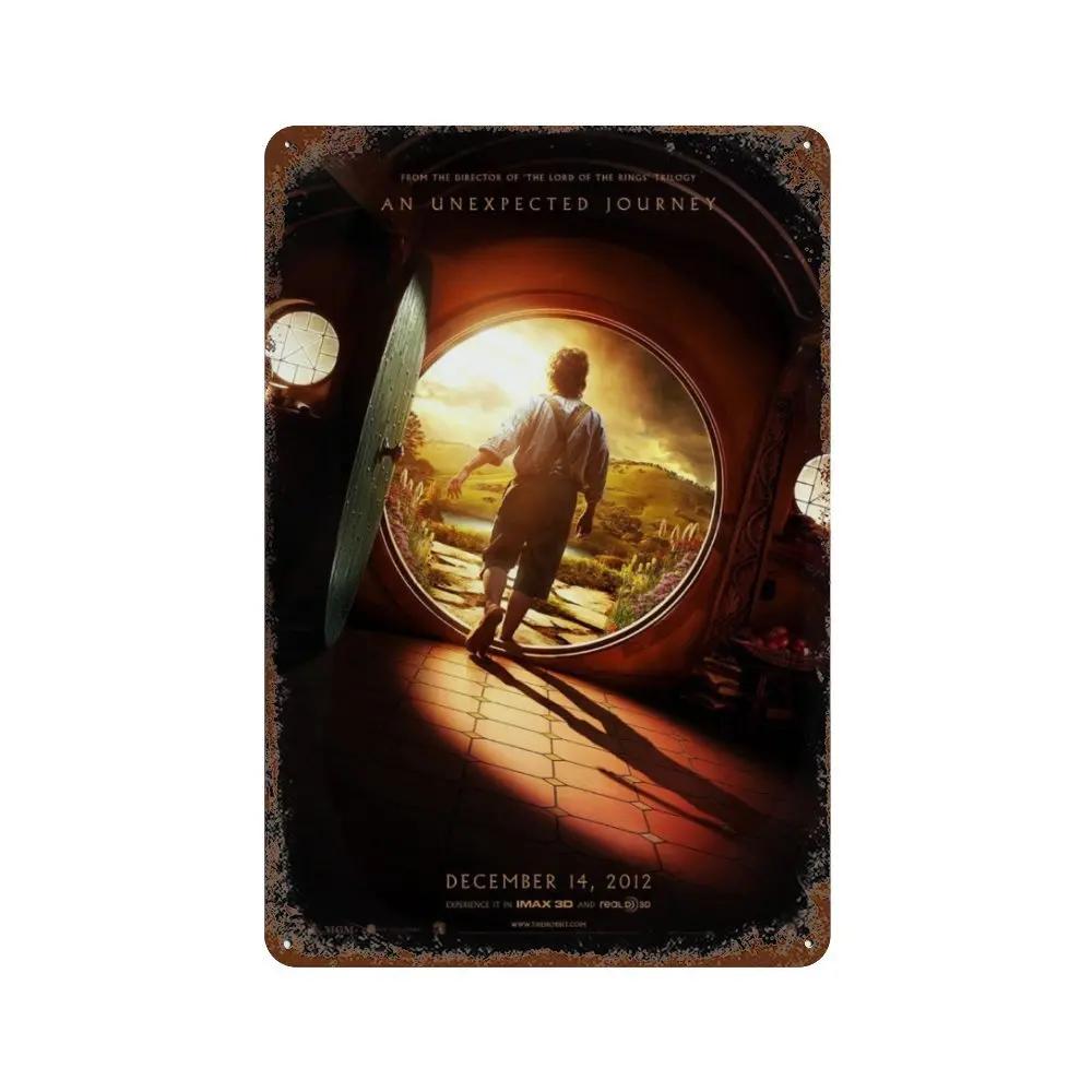 Abstract Ring Retro Travel Poster Metal Aluminum Sign Plaque Vintage Film Mordor Castle Lord Magic Kid Bed Room Home Wall Dec