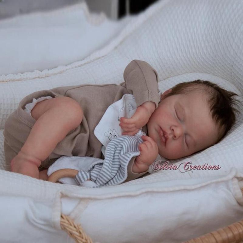 19 Inch Reborn Baby Sleeping Doll LOULOU Silicone Emulation Dolls for Kids Bath Accompany Playmate Toy Child Birthday Gift