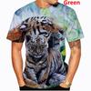 Cool Fashion Animal Tiger 3d Print T-Shirt Casual Round Neck Short Sleeved Men's T-shirts